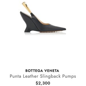 NWT Bottega Veneta Punta Slingback Leather Wedge Pumps